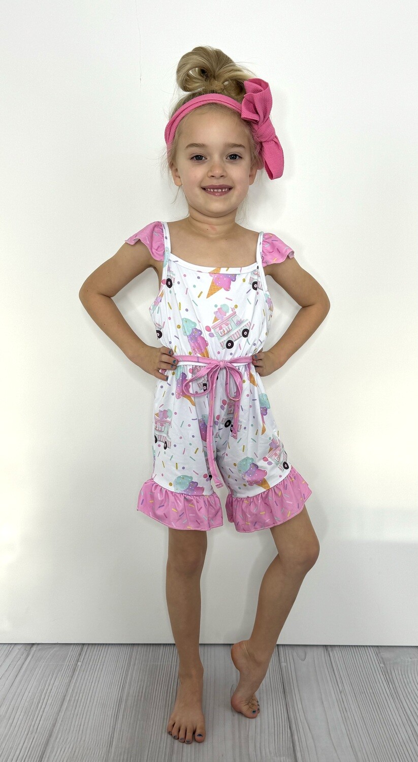Ice Cream Truck Girls Romper