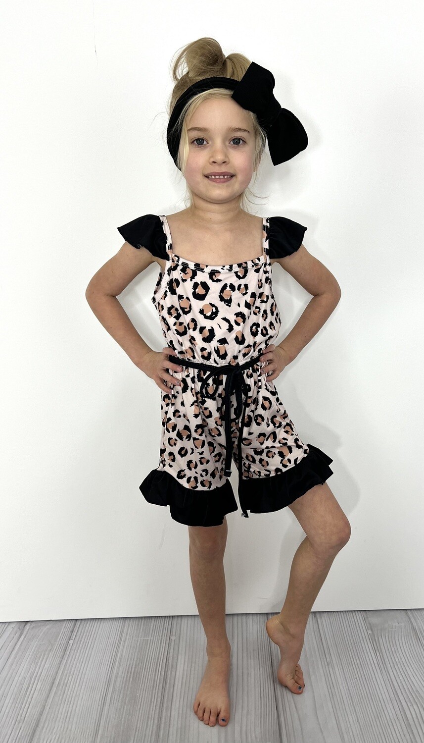 Leopard Girls Romper