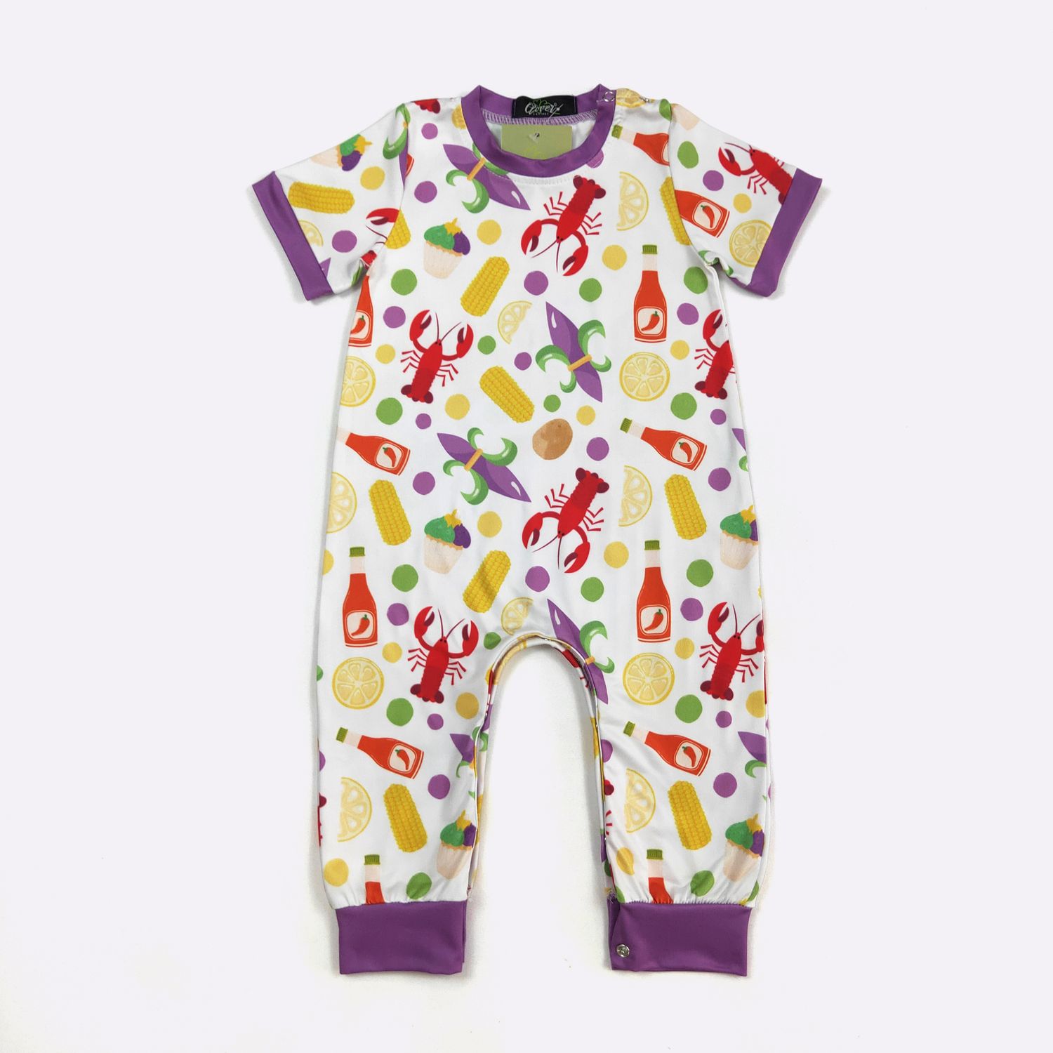 Mardi Crawfish Boy Romper