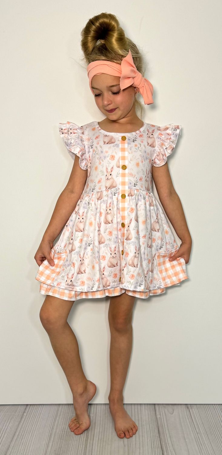 Peach Bunnyhop Girls Dress