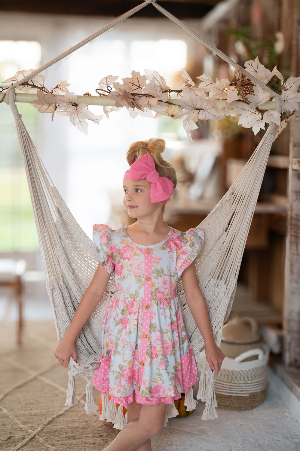 Antique Rose SS Girls Dress
