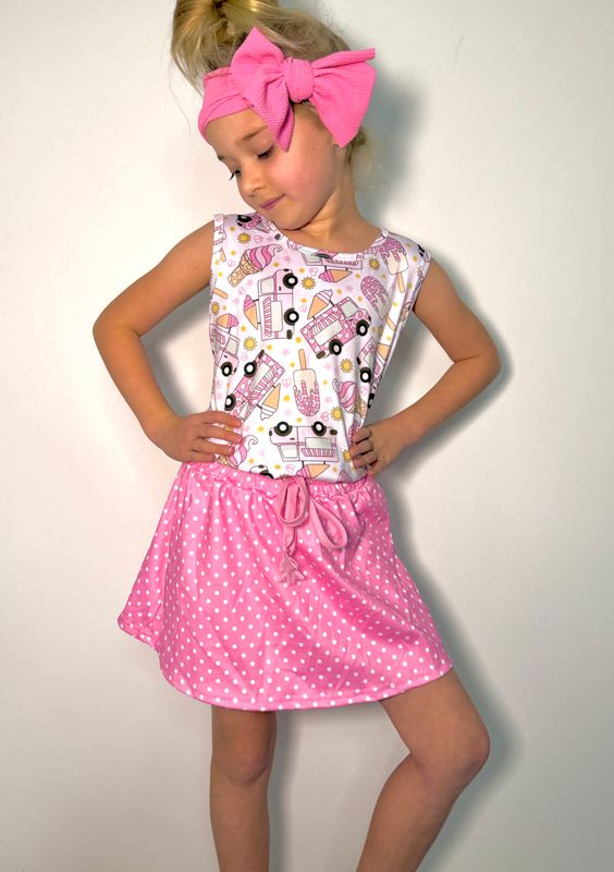 Ice Cream Truck Girls Skort Set
