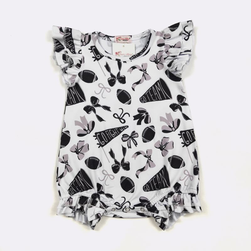 Go Team Black Baby Romper