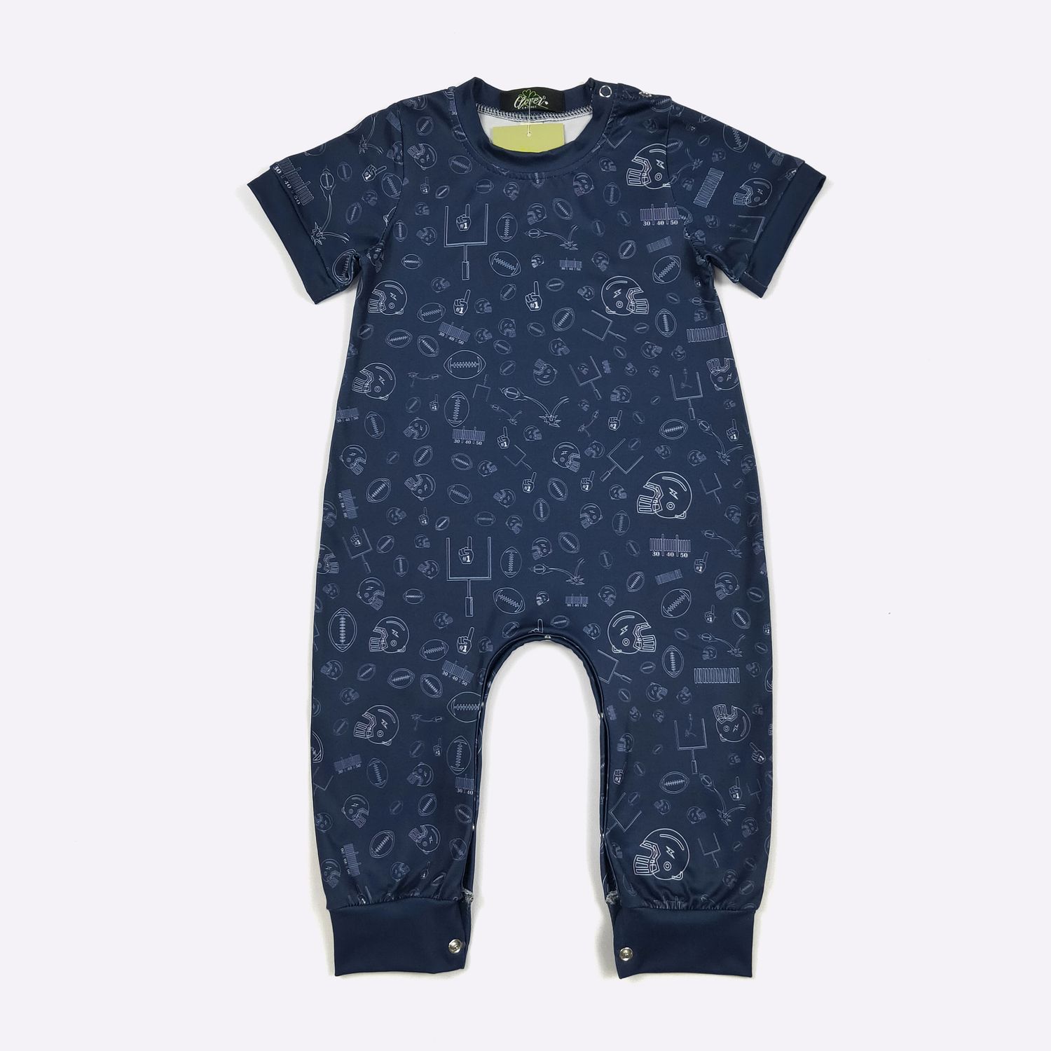 Field Goal Football Boy Romper-Navy