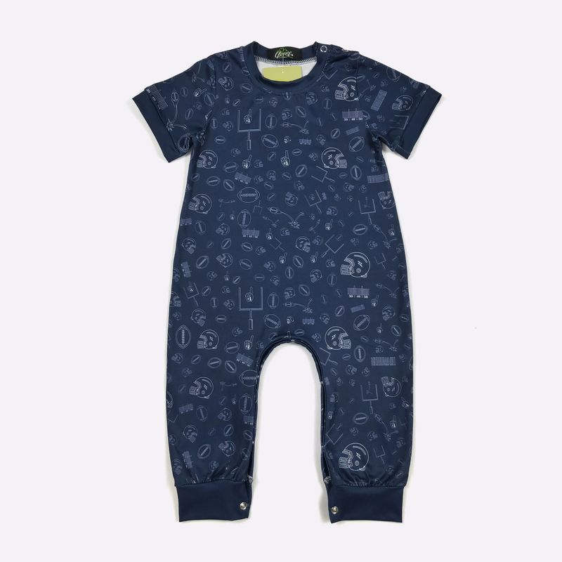 Field Goal Football Boy Romper-Navy