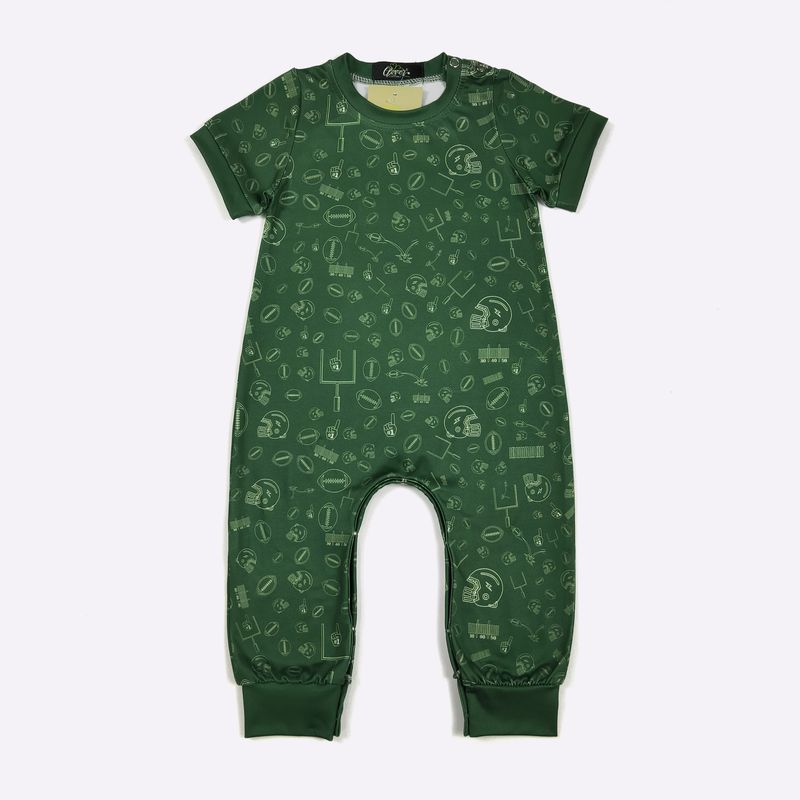 Field Goal Football Boy Romper-Green