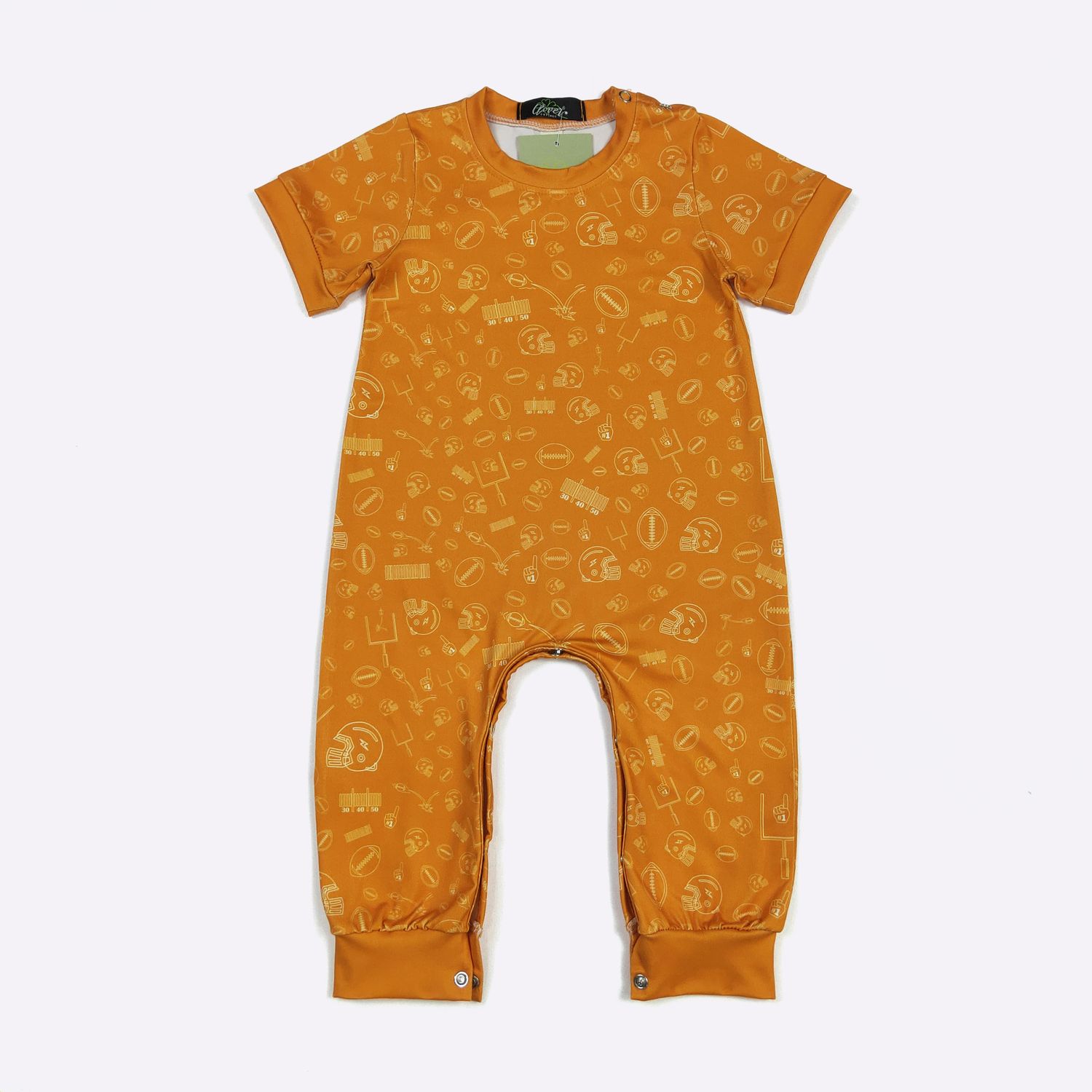 Field Goal Football Boy Romper-Orange