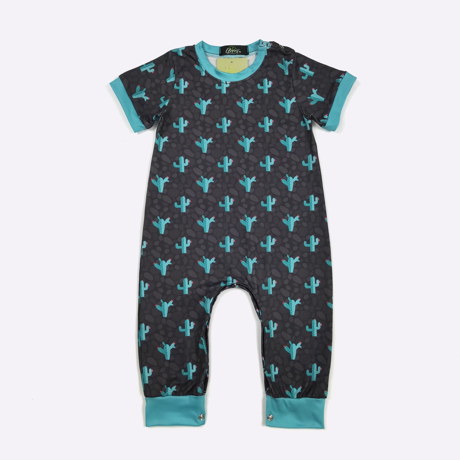 Midnight Cactus Boy Romper