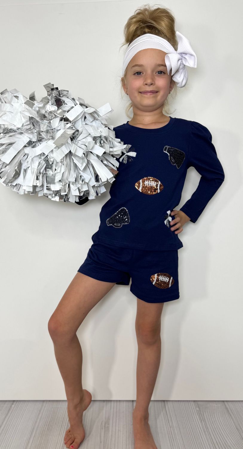 Sparkle Cheer Girls Set-Navy