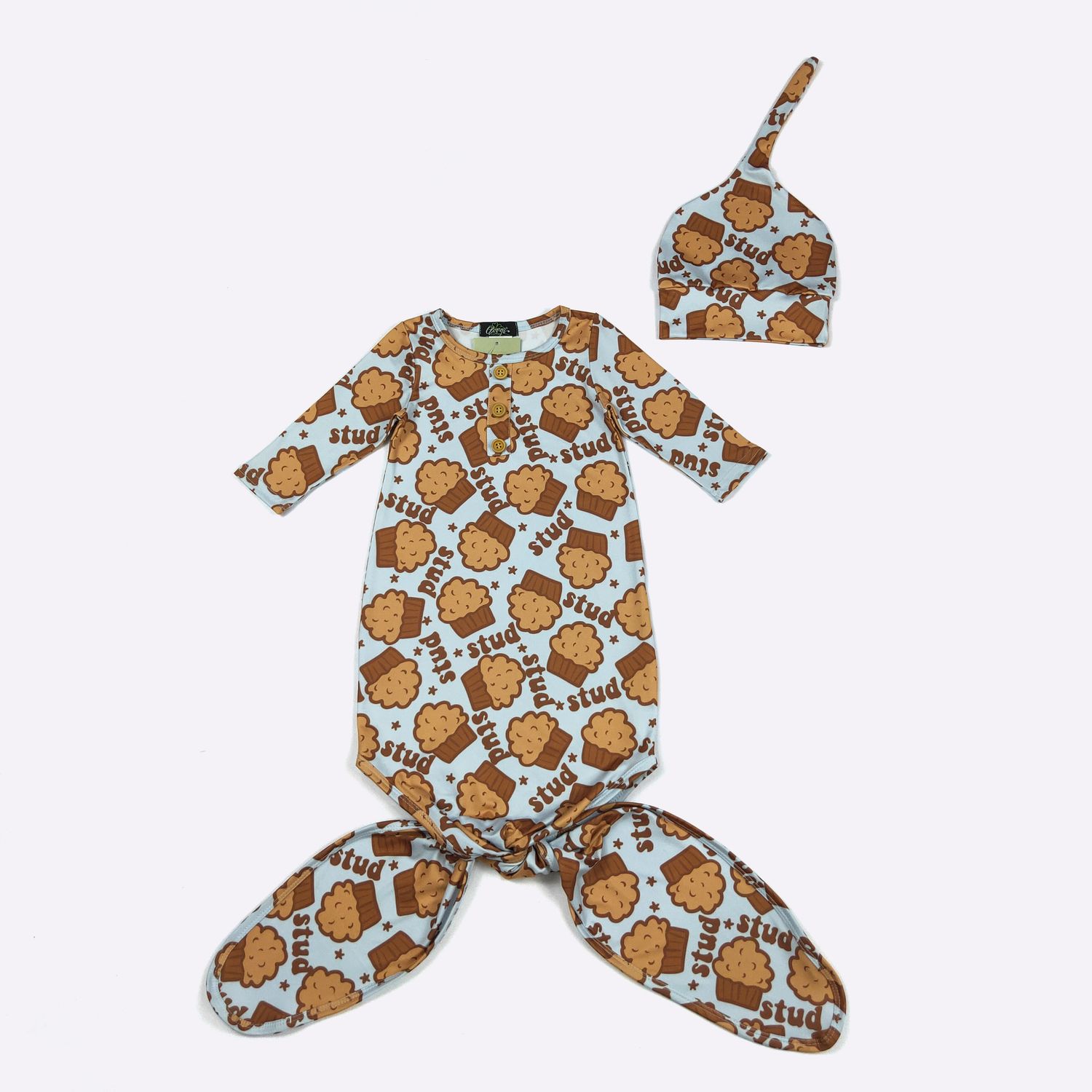 Stud Muffin Baby Knotted Gown