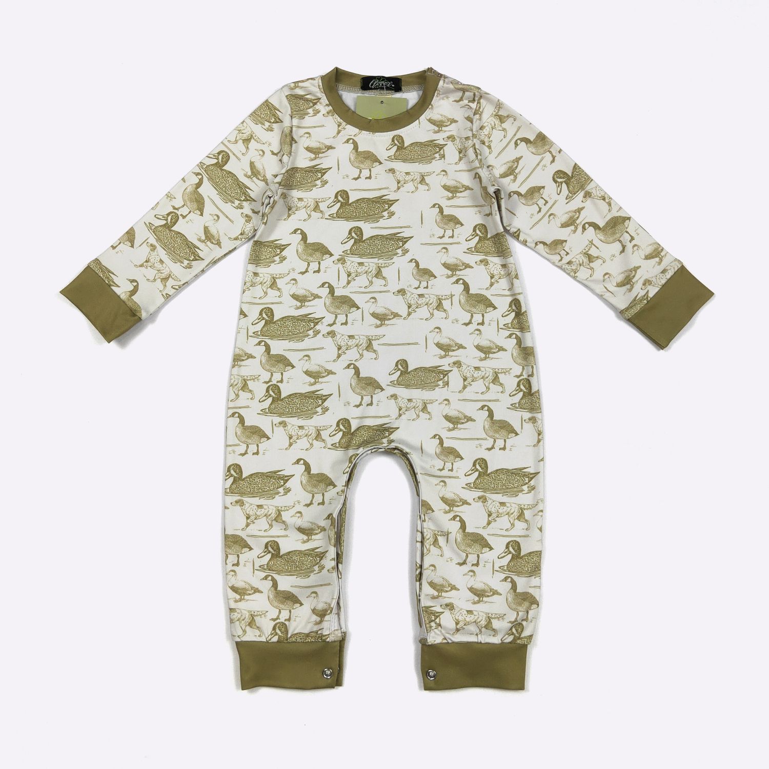 Olive Duck Hunt Boy Romper