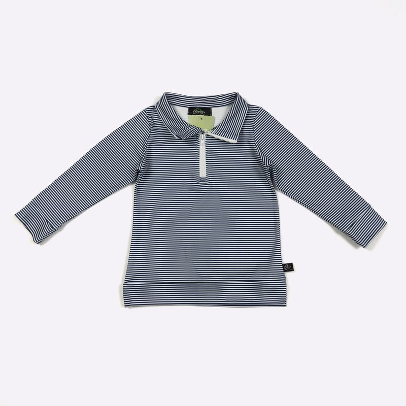 Navy Stripe Boy Quarter Zip