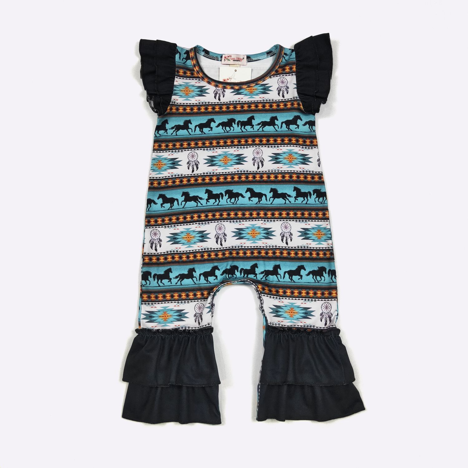 Turq Aztec Baby Romper