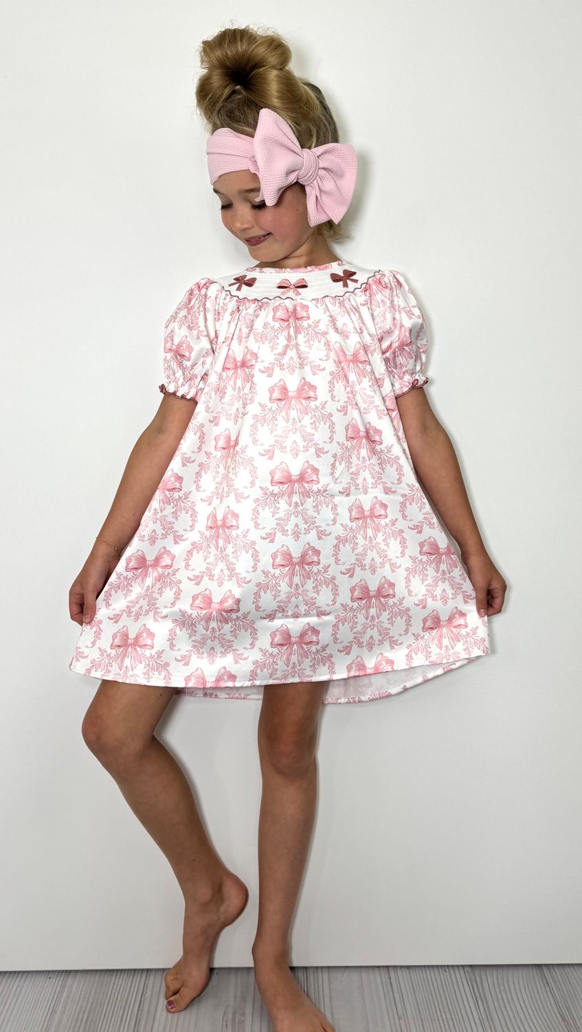 Blush Waverly Smocked Girls Dress