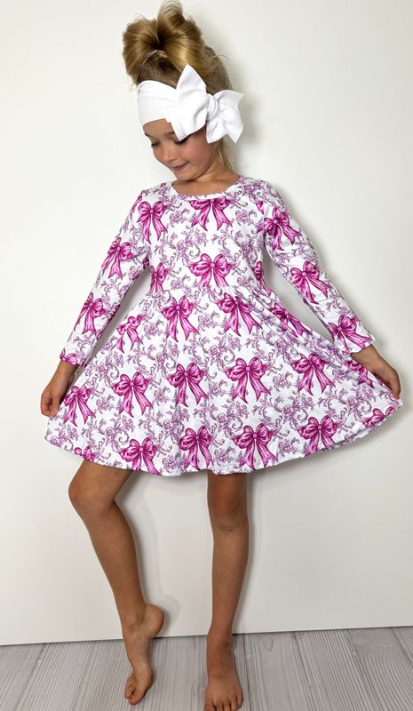 Magenta Coquette Girls Dress