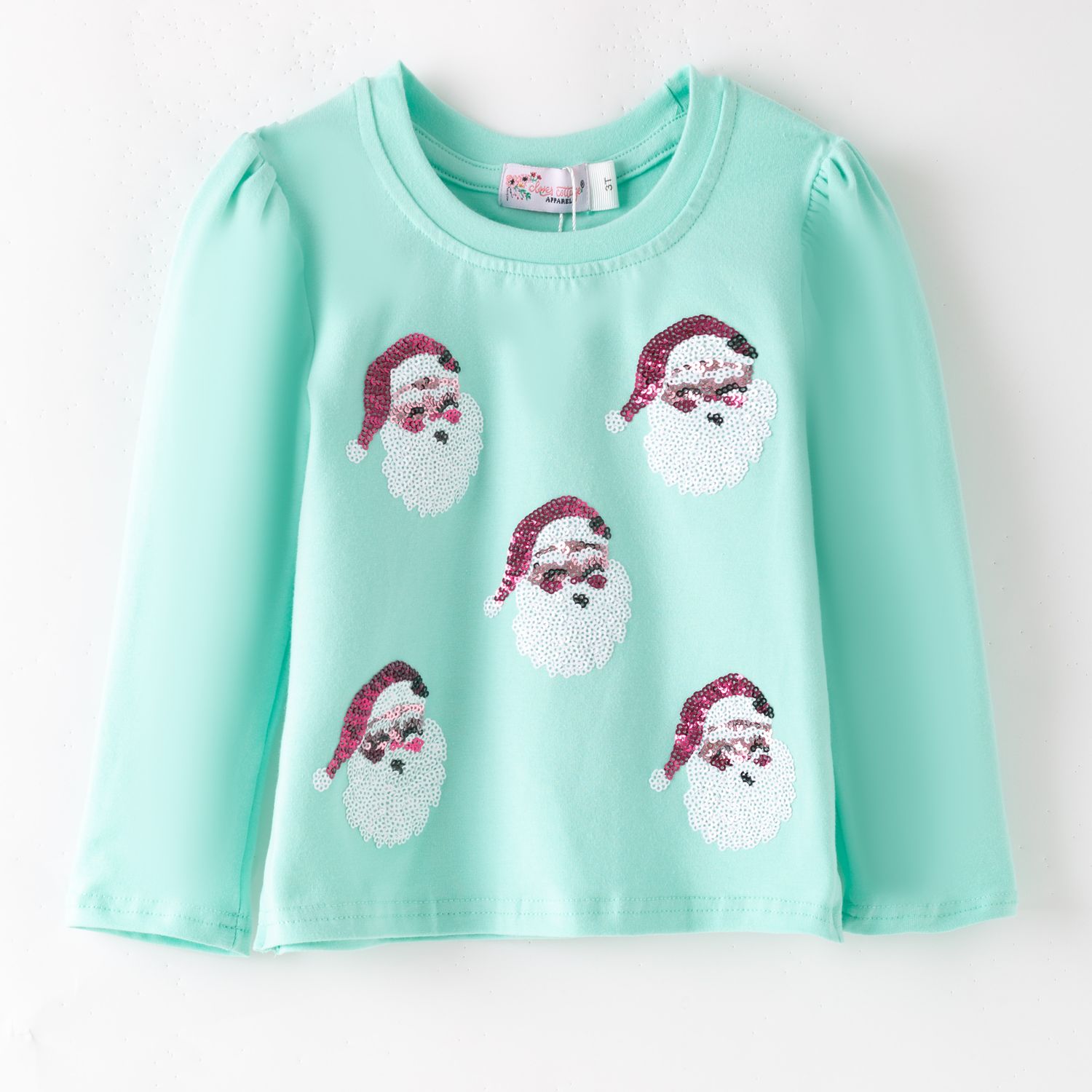 Aqua Santa Sequin Shirt