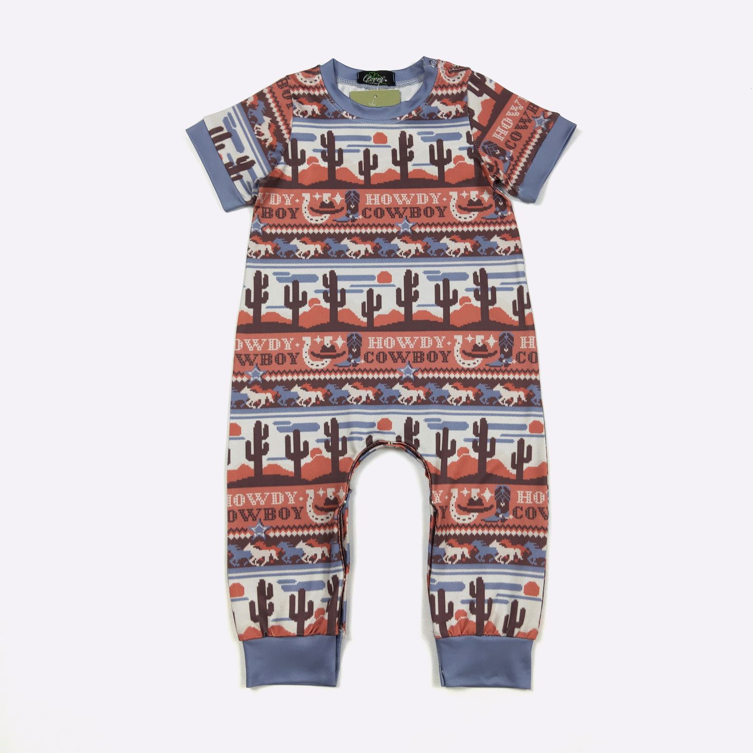 Howdy Cowboy Aztec Boy Romper