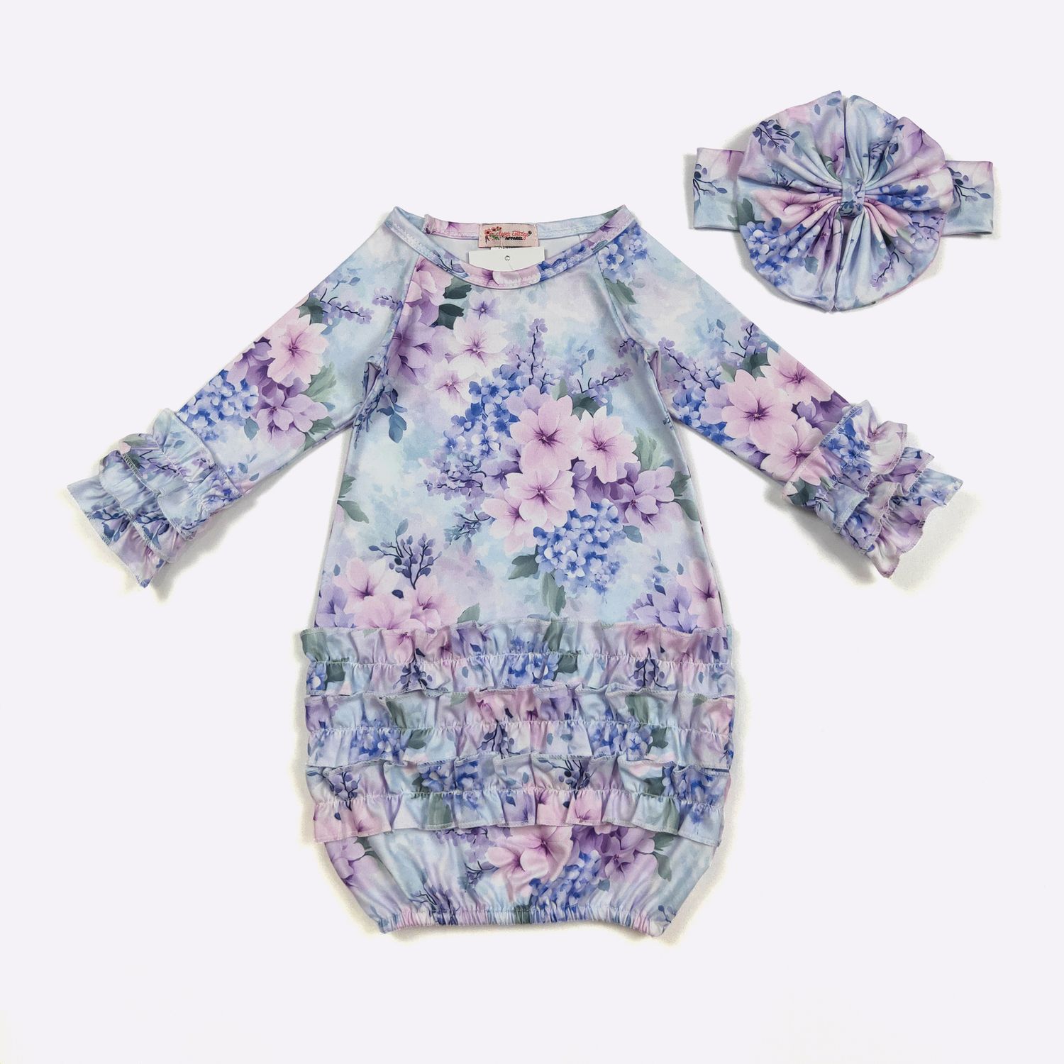 Lilac Wisteria Baby Gown