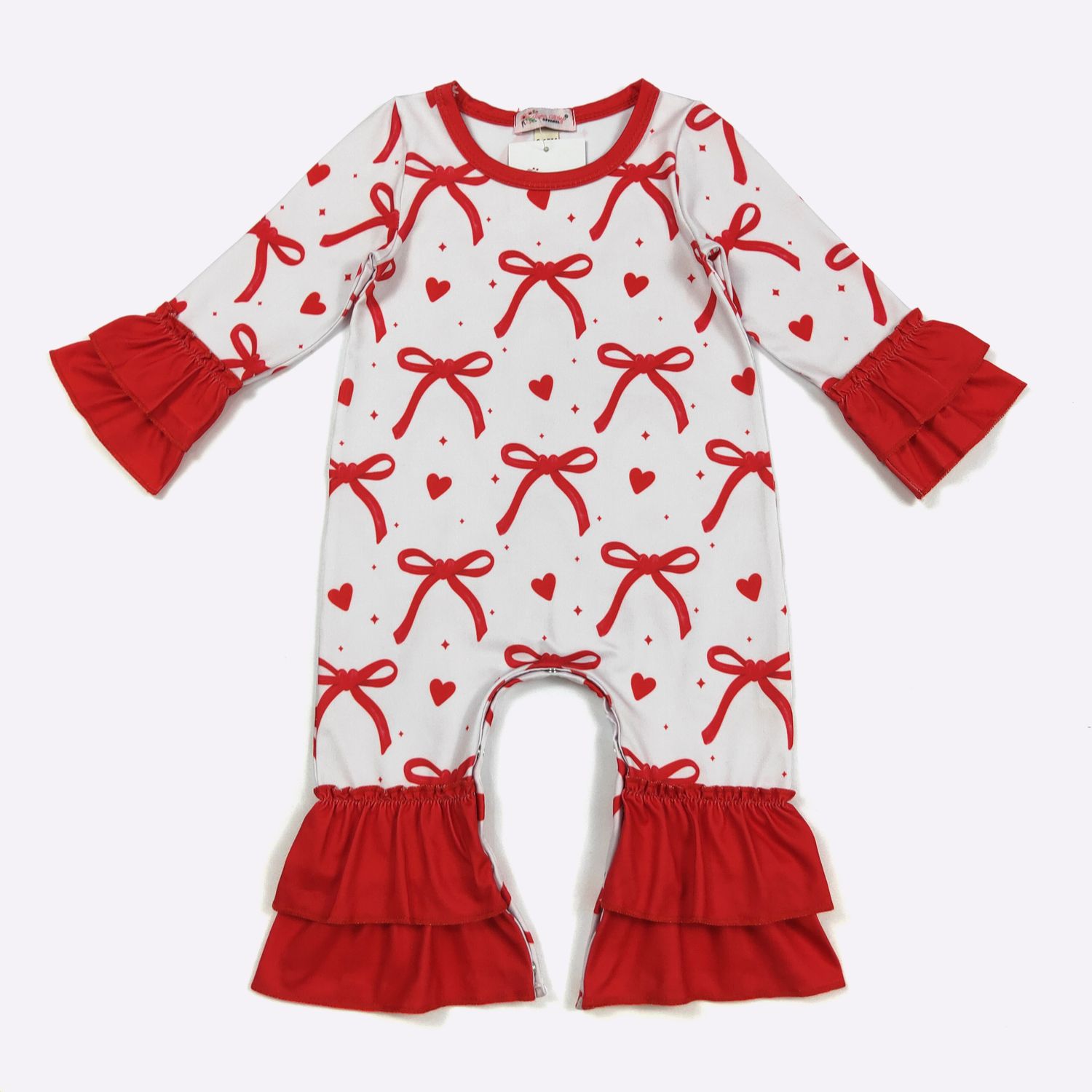 Valentine Ribbons Baby Romper