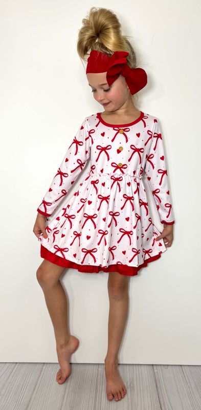 Valentine Ribbons Girls Dress