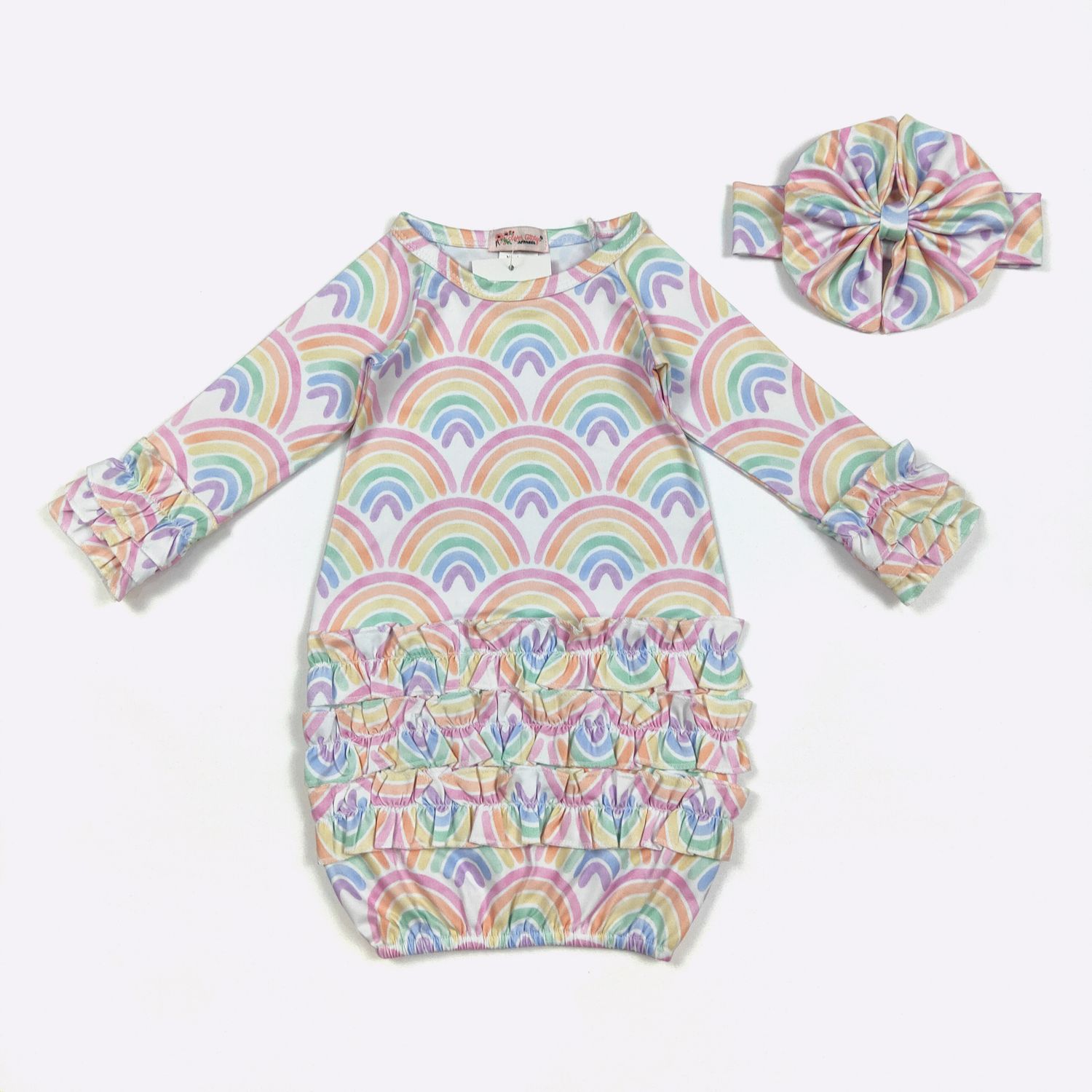 Happy Rainbow Baby Gown