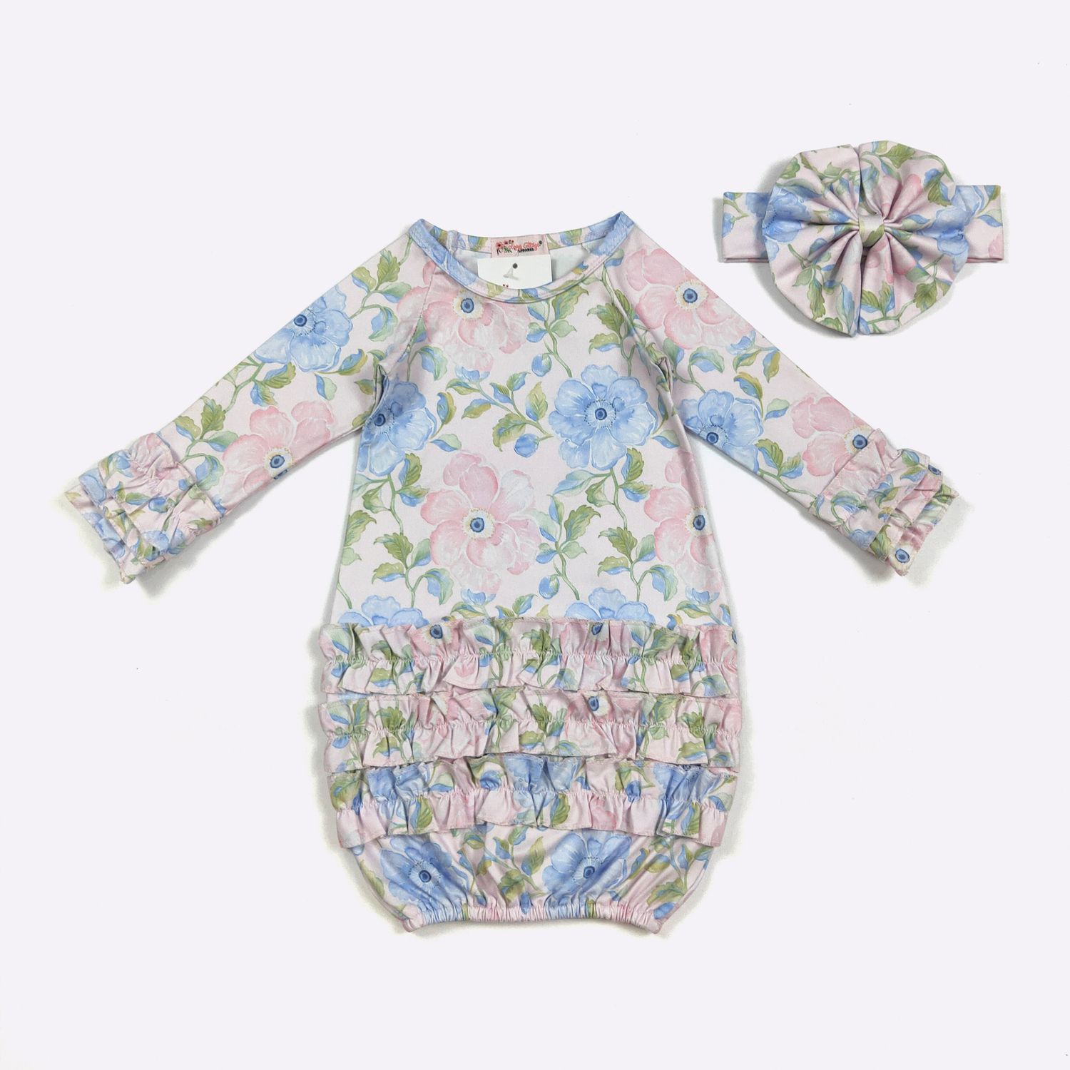Cotton Candy Poppy Baby Gown