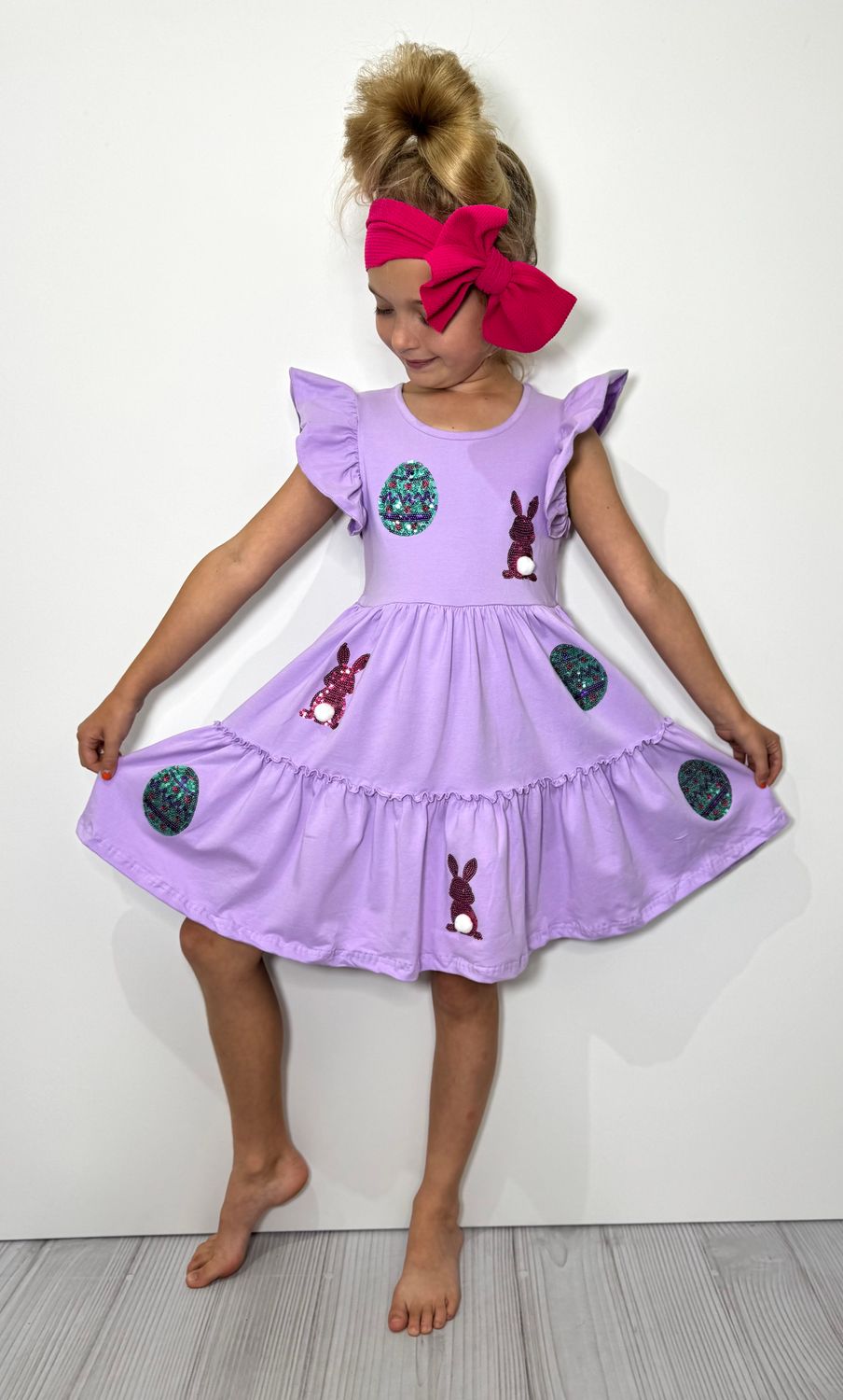 Egg Hunt Sequin Girls Dress
