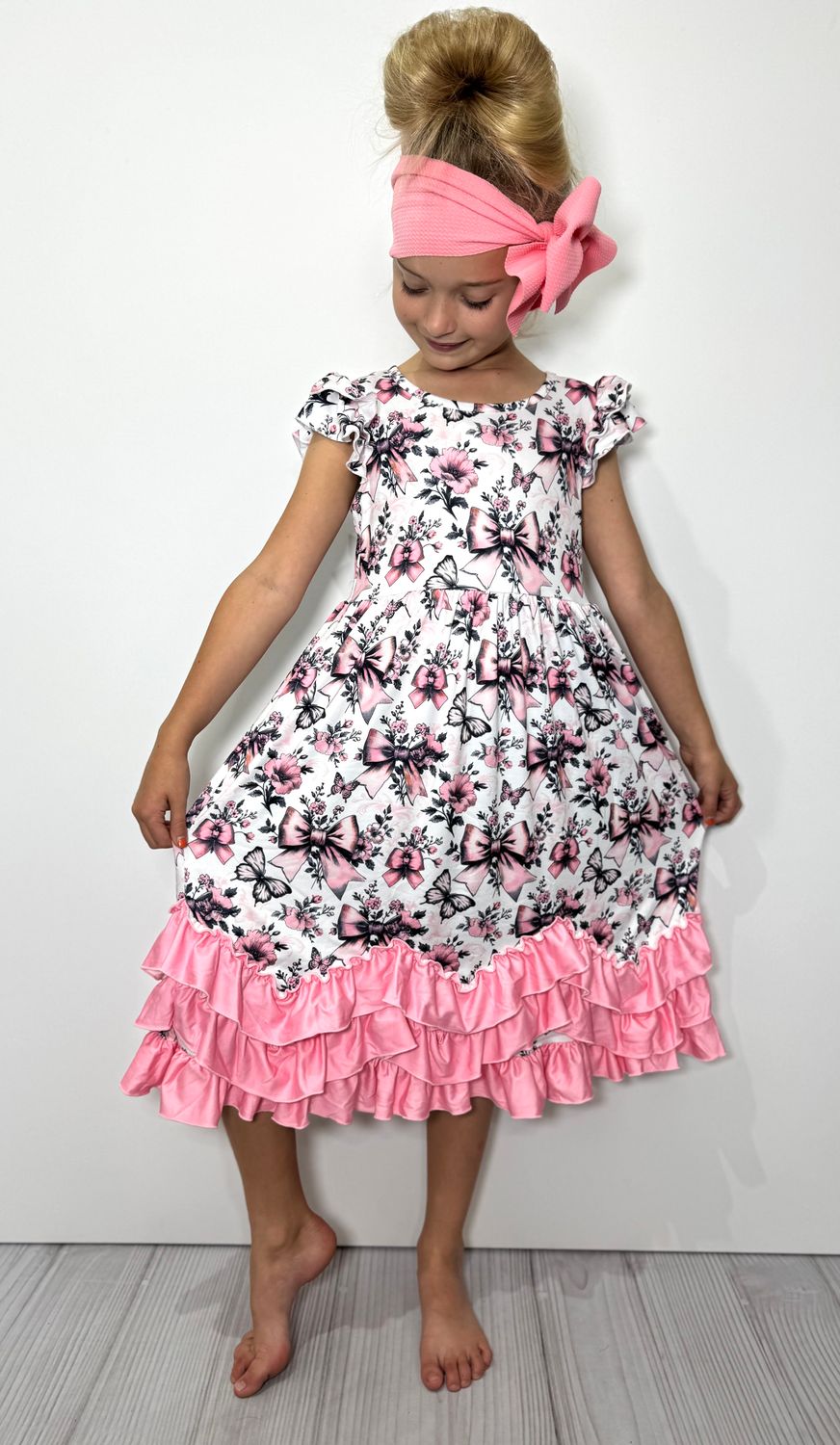 Blushing Butterfly Maxi Girls Dress