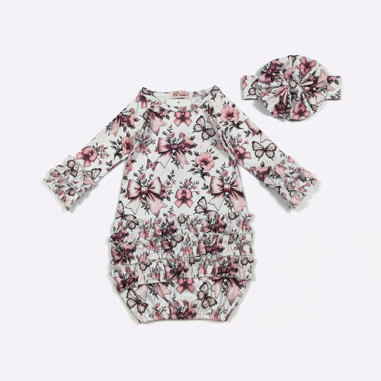 Blushing Butterfly Baby Gown
