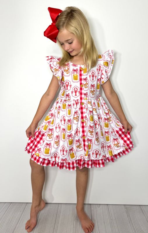 Crawfish Cutie Girls Dress