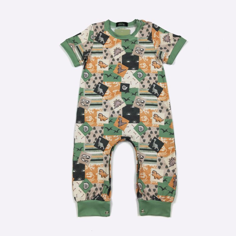 Jurassic Patchwork Boy Romper