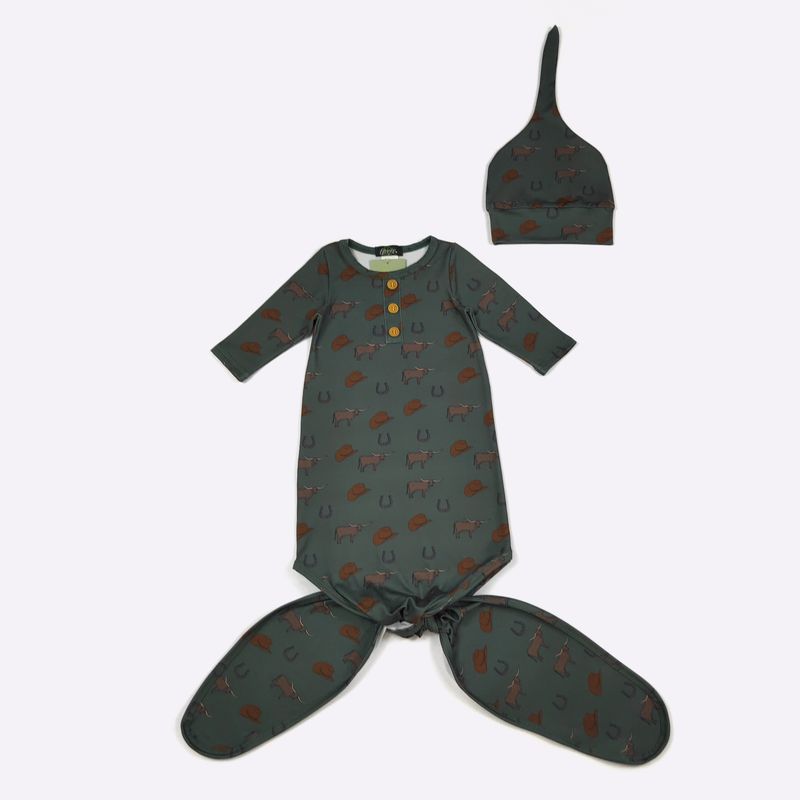 Juniper Longhorn Baby Knotted Gown