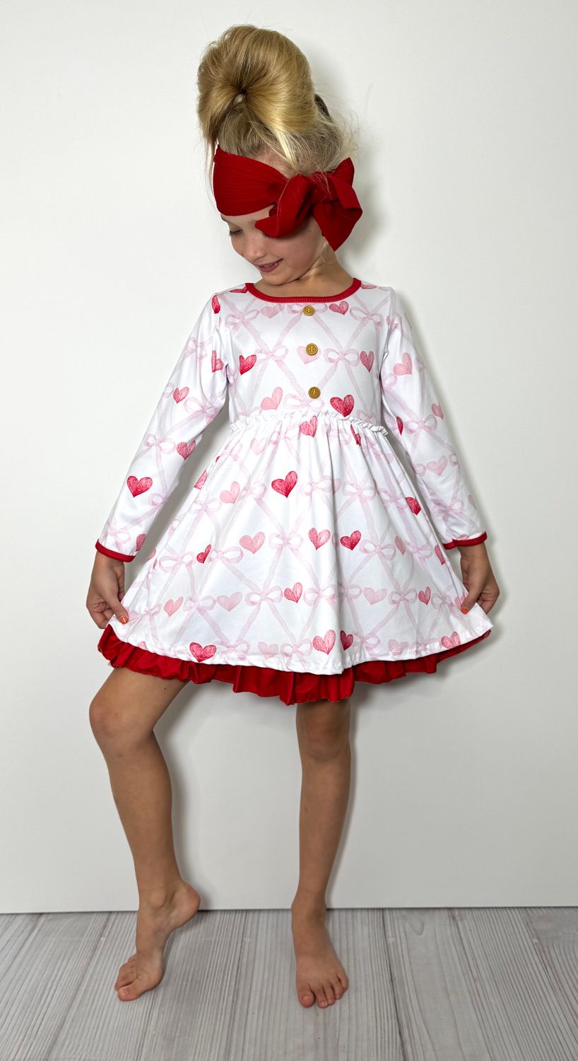 Coquette Heart Girls Dress