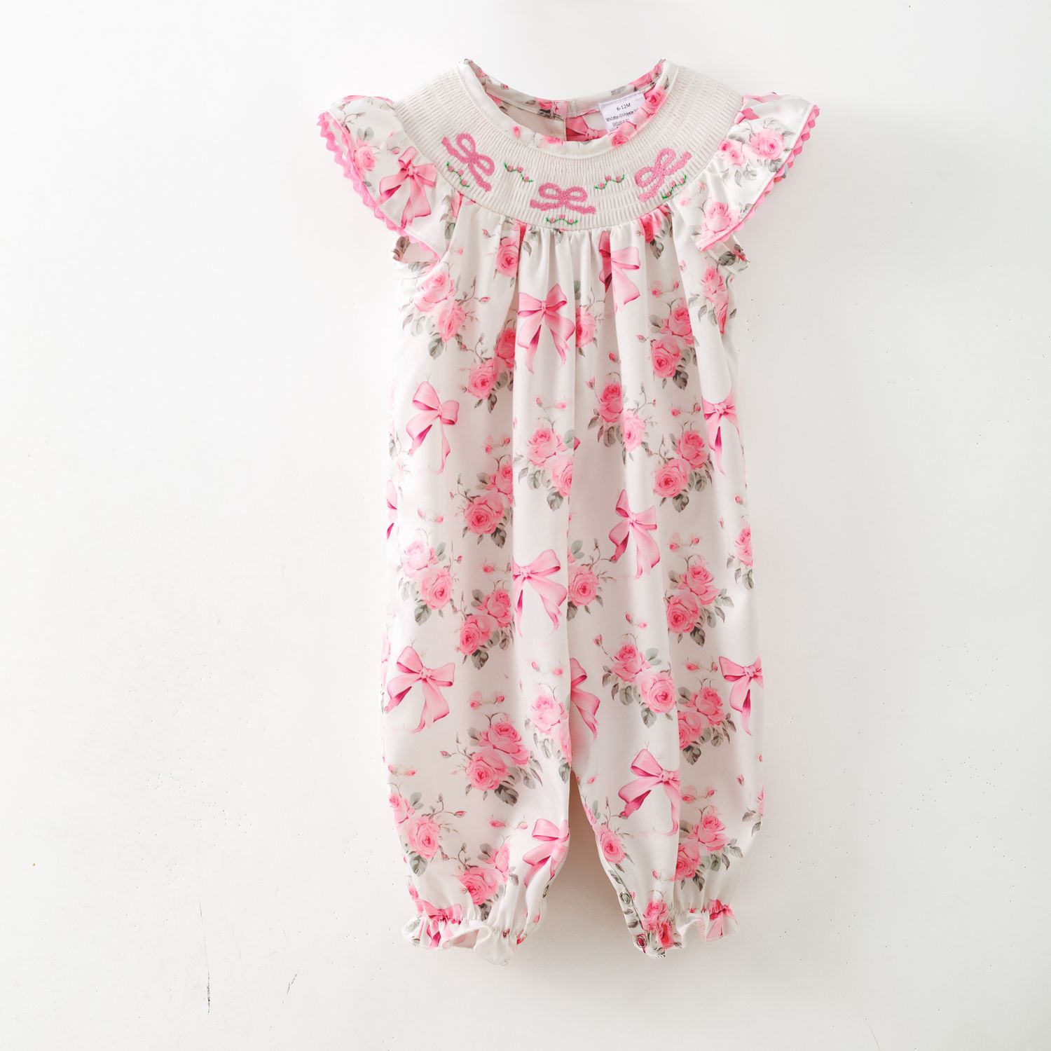 Rosebud Smocked Baby Romper
