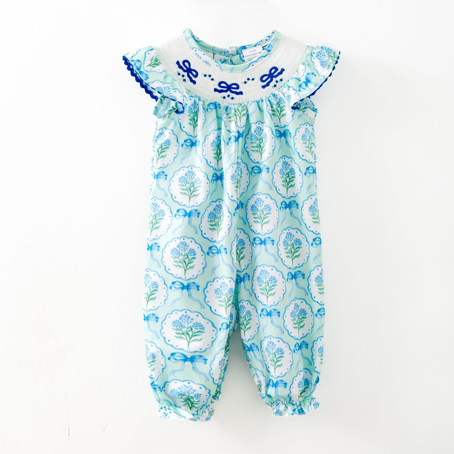Hydrangea Smocked Baby Romper