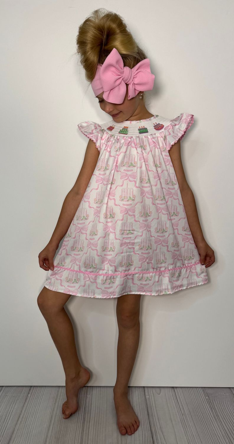 Birthday Smocked Girls Dress