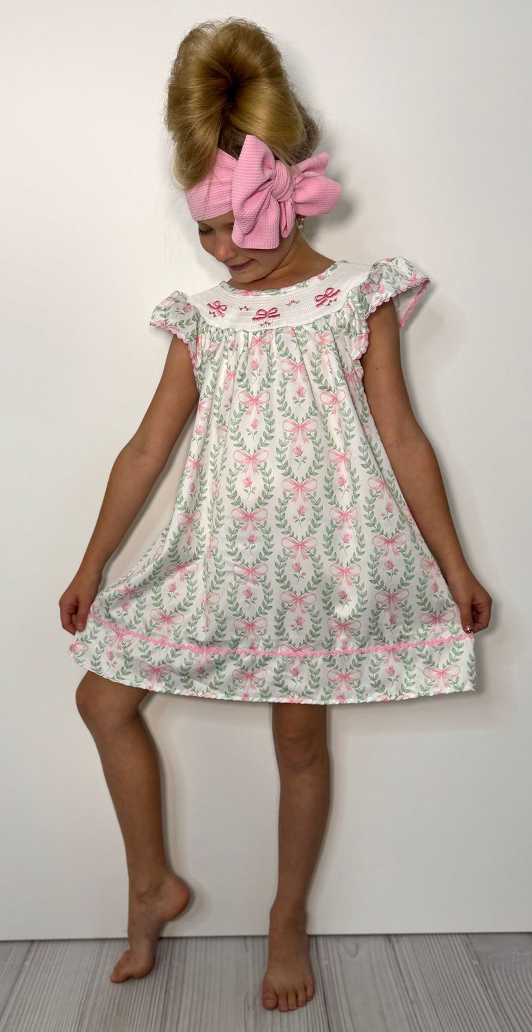Coquette Vine Smocked Girls Dress