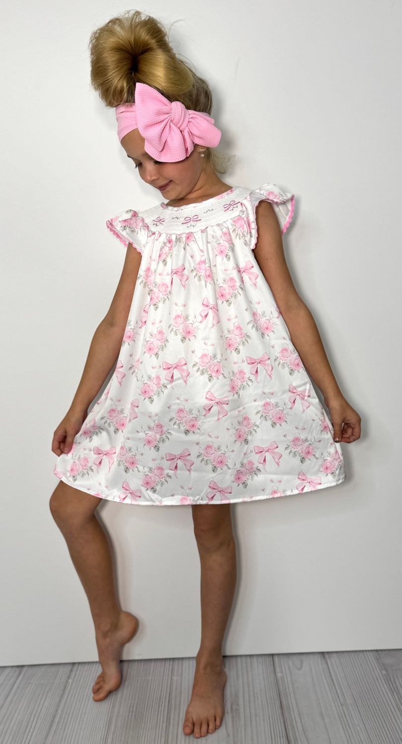 Rosebud Smocked Girls Dress