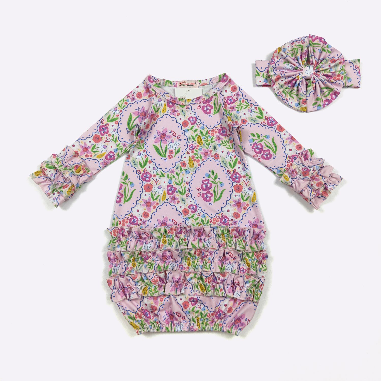 Flower Silhouette Baby Gown