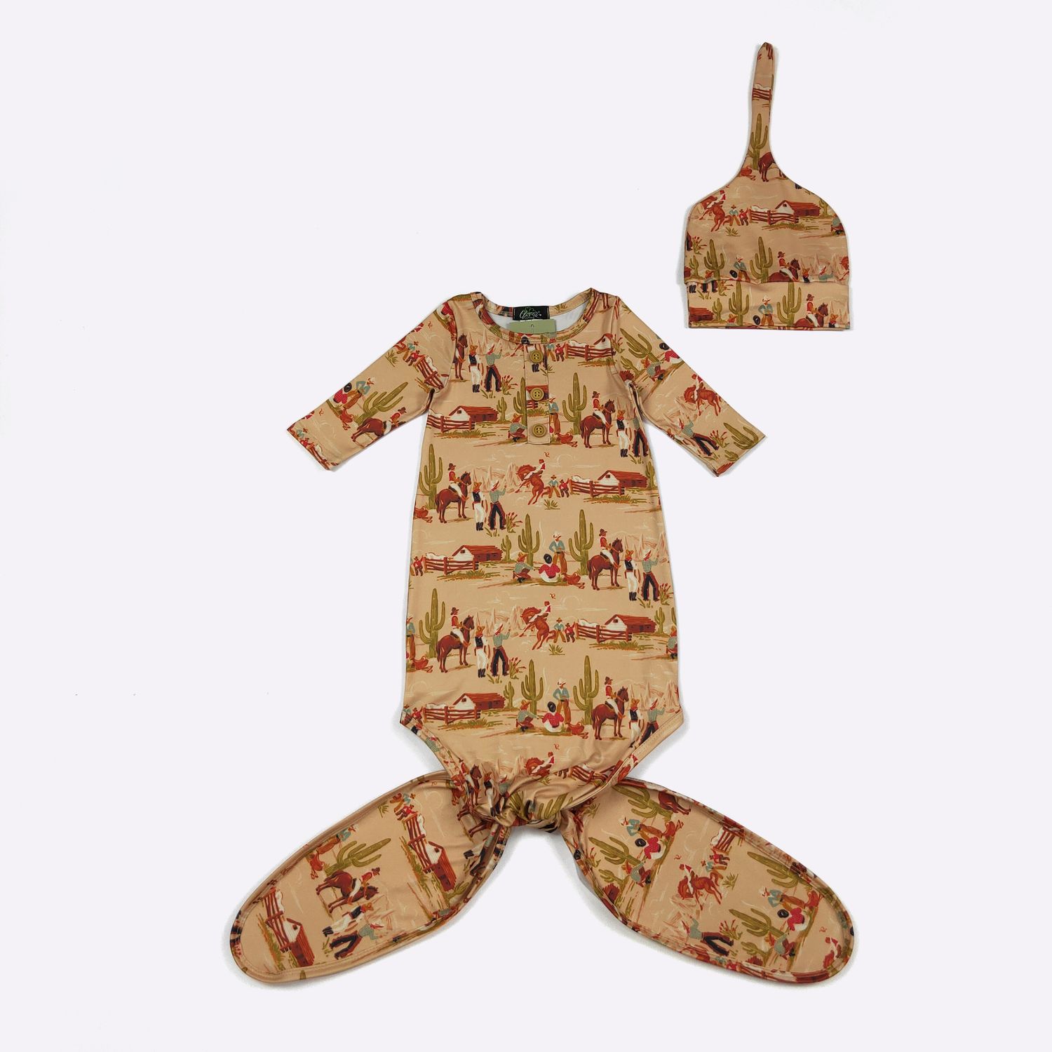 Home on the Range Baby Knotted Gown