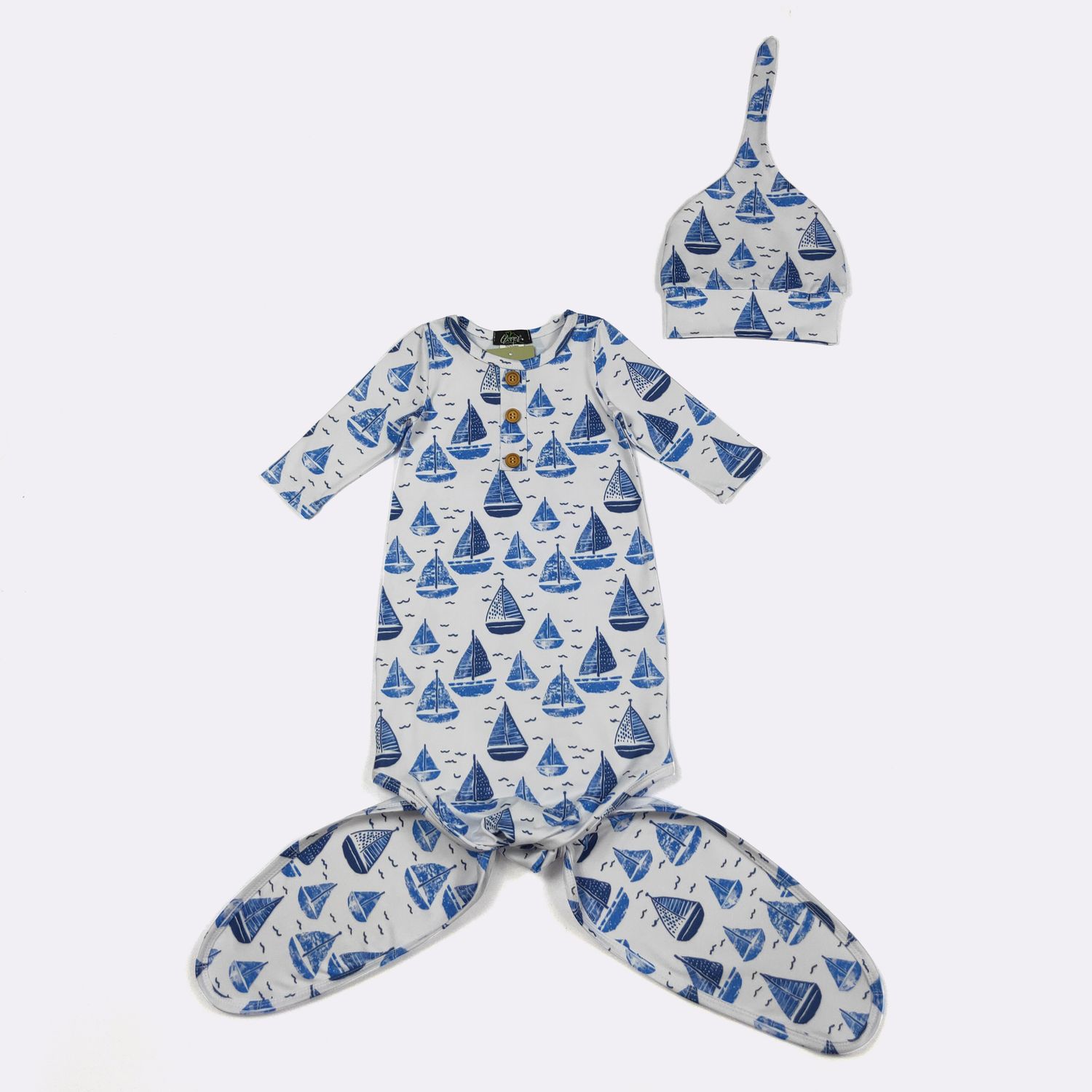 Sailboat Baby Knotted Gown