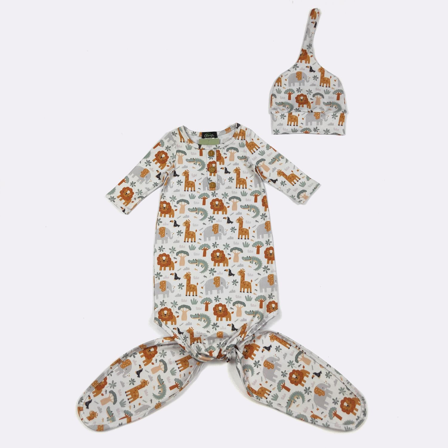 Safari Baby Knotted Gown