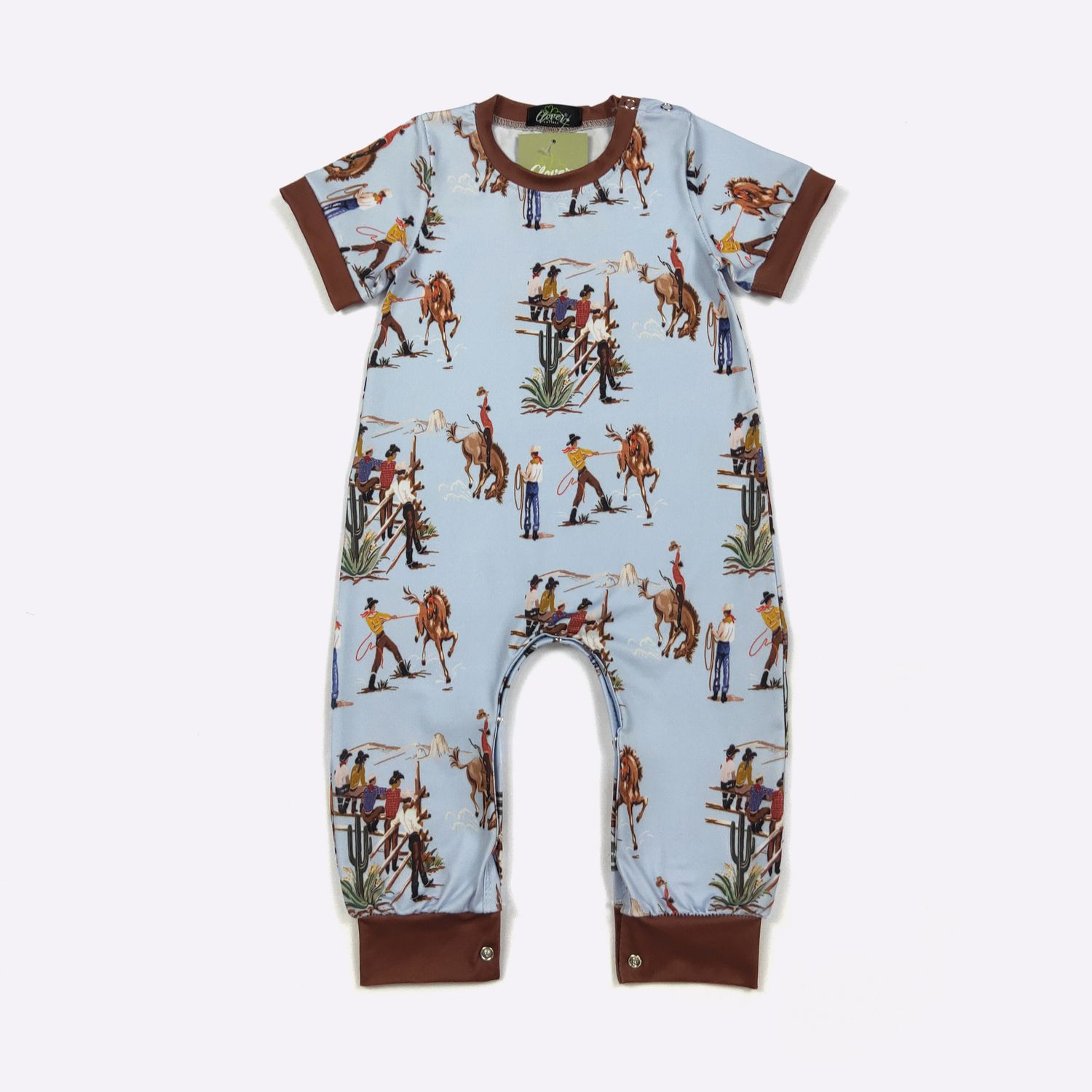 Blue Dude Ranch Boy Romper