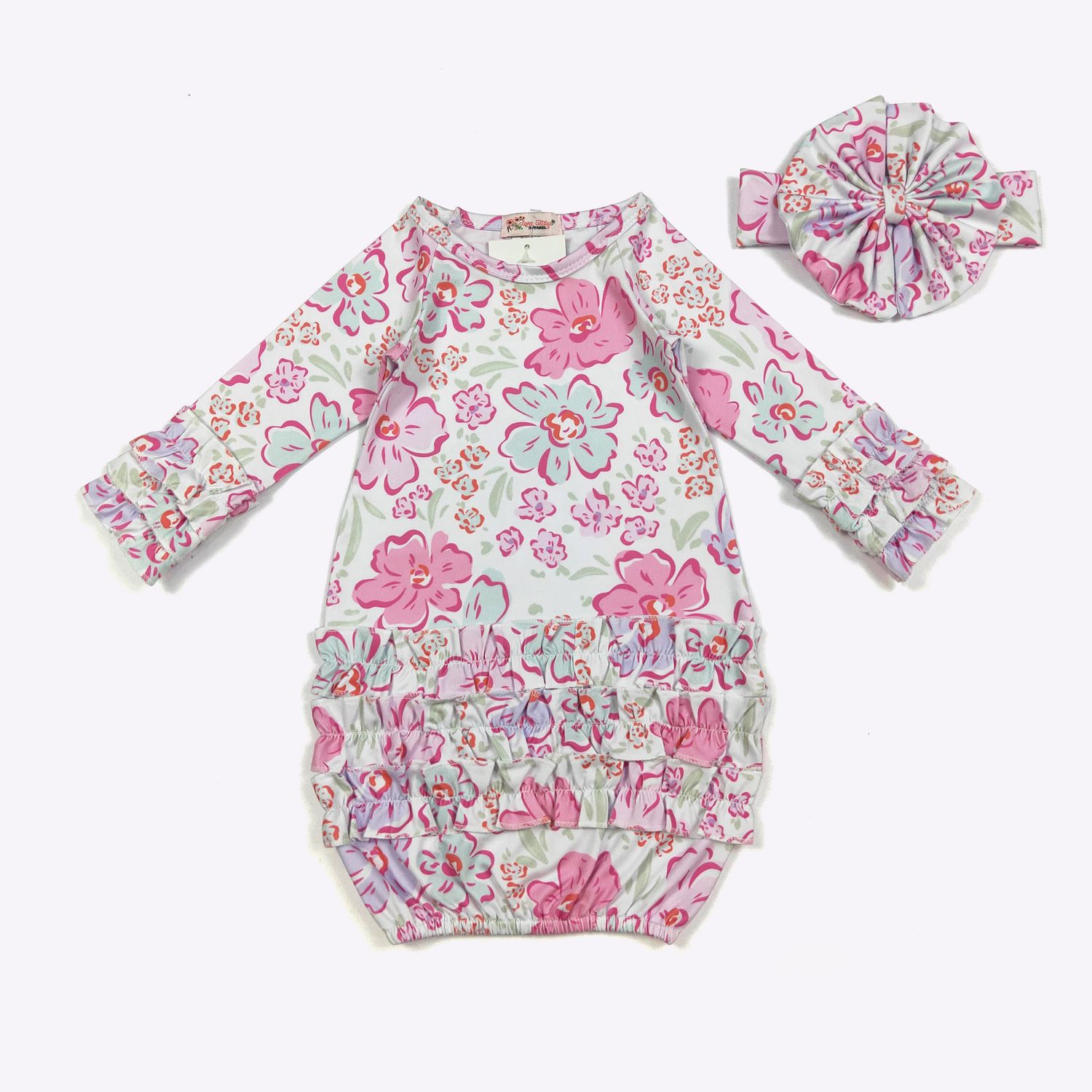 Animated Floral Baby Gown