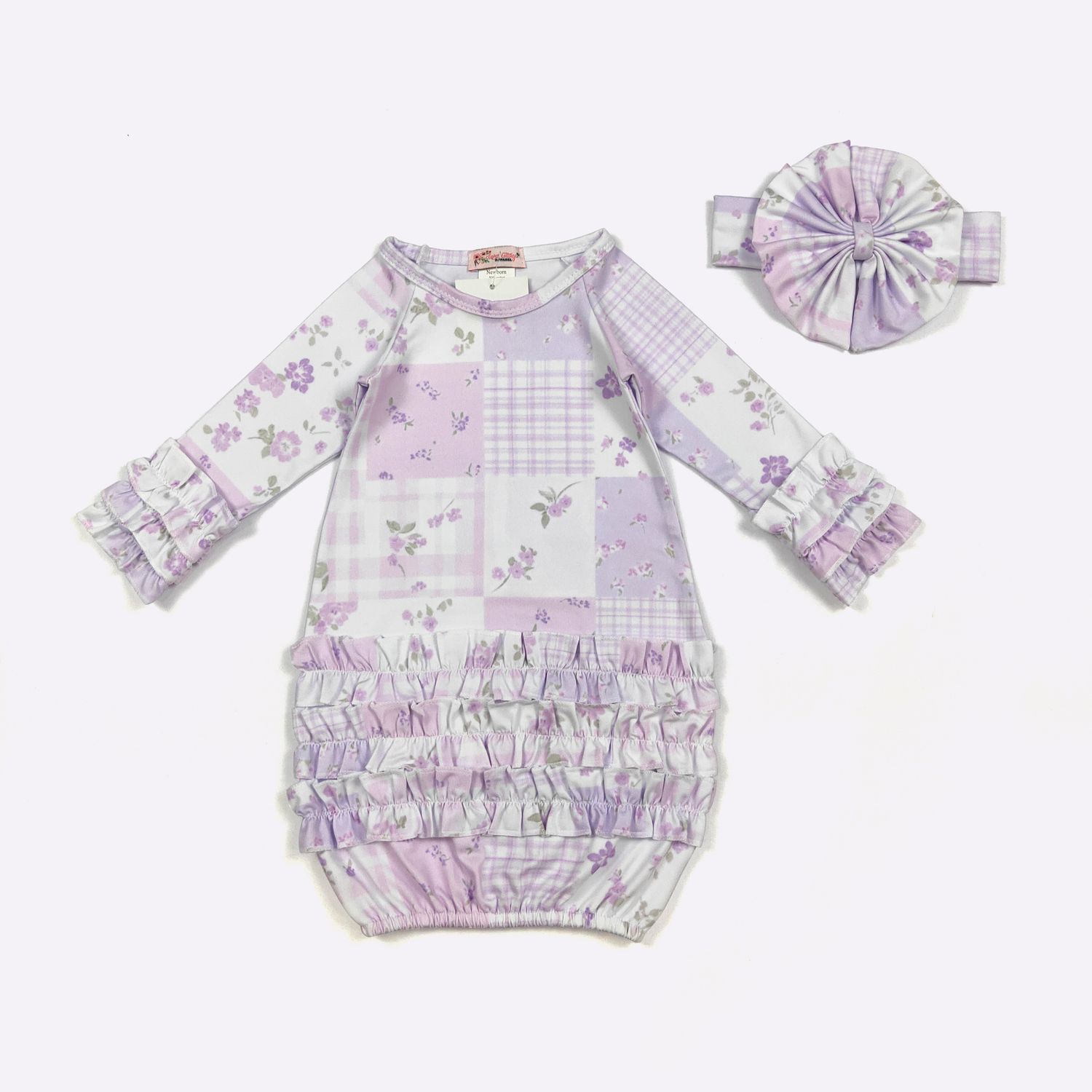 Orchid Patchwork Baby Gown