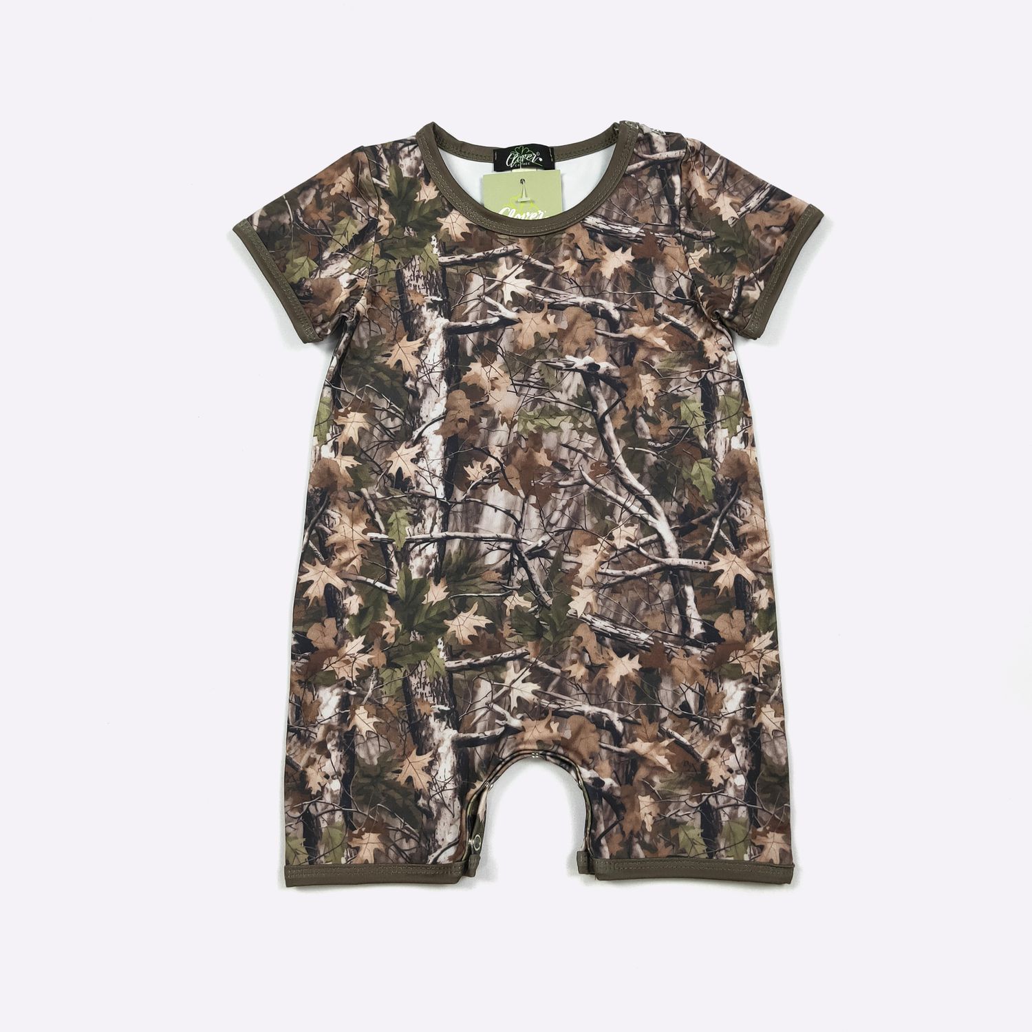 SS Woody Camo Boy Romper
