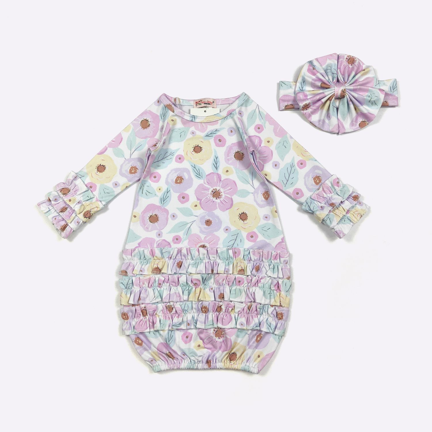 Faded Garden Baby Gown