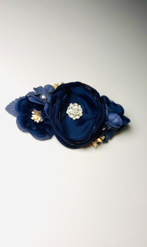 Navy Rosette Headband