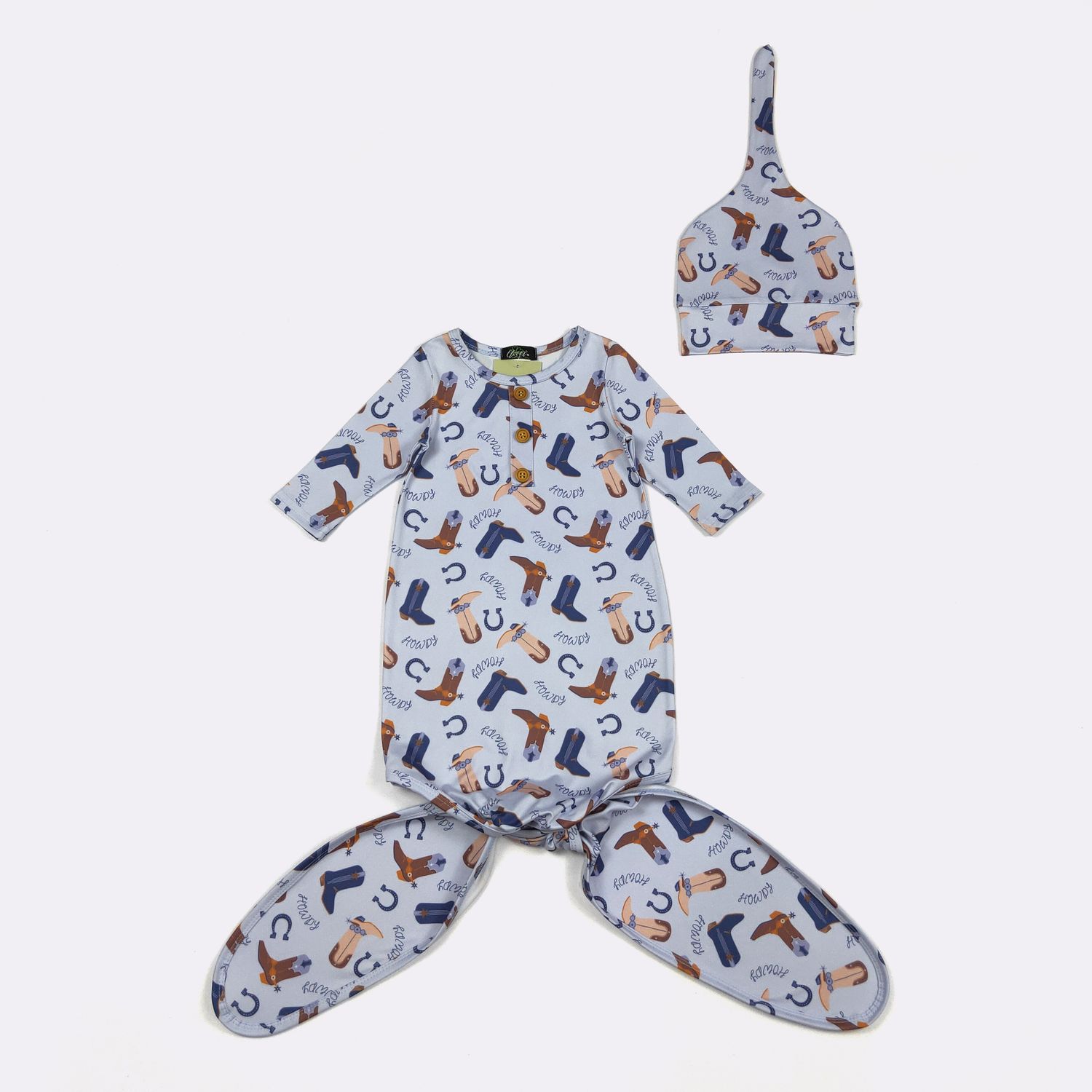 Blue Howdy Knotted Gown