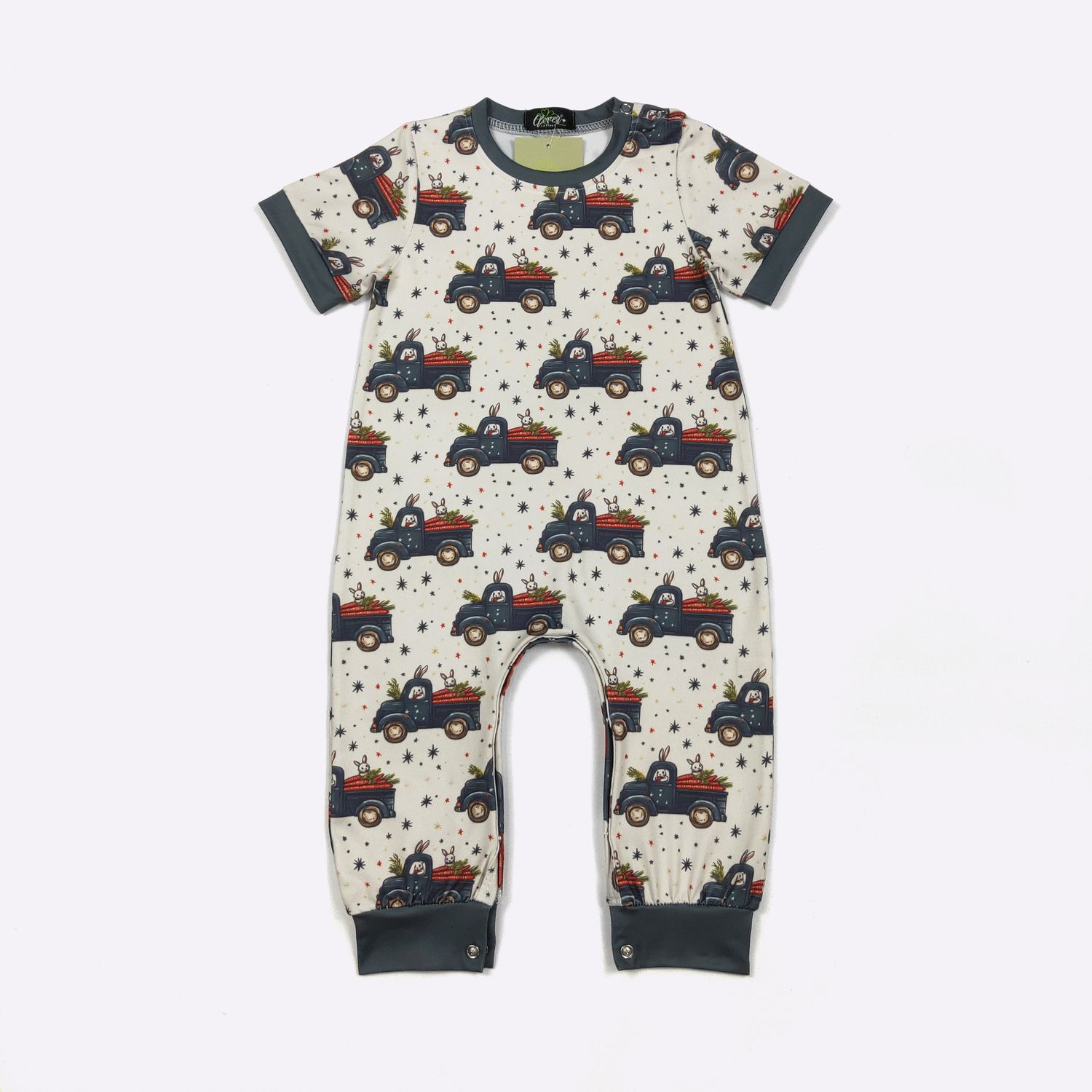 Bunny Truck Boy Romper